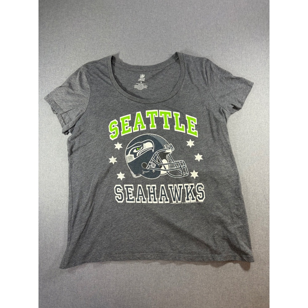 NFL Team Apparel Seattle Seahawks Graphic T-Shirt Gray Womens Size XXXL 3XL